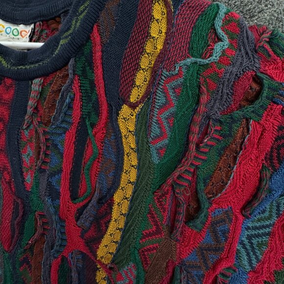 COOGI Australia Authentic Women XL Red Green 3D Knit Pullover Cotton Sweater - Picture 9 of 16